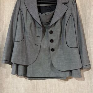 Gray Women's Blazer & Skirt Set